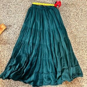 Teal tiered skirt